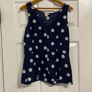 J Crew sleeveless peplum top